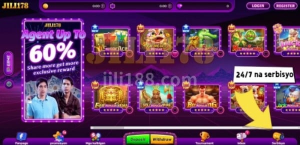JILI178 online casino offers thousands of online casino games for players to enjoy, such as baccarat, slots, sports betting, poker, and fishing.